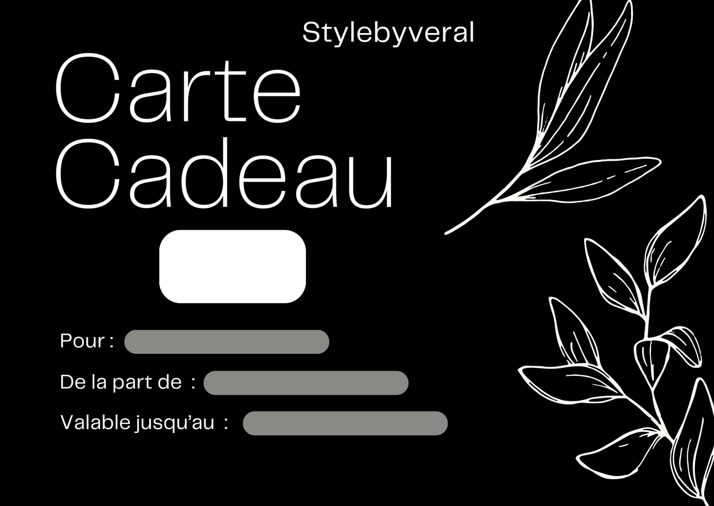 CARTE-CADEAU STYLEBYVERAL