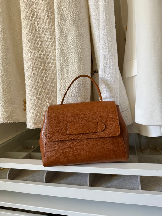 SAC A MAIN EN CUIR MOYEN ECRU