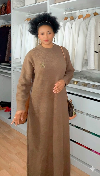 LONGUE ROBE MARRON glacé