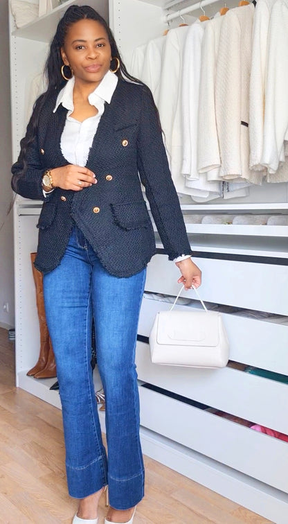 JEANS TAILLE HAUTE FLARE BLEU BRUTE