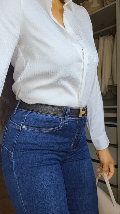 JEANS TAILLE HAUTE FLARE BLEU BRUTE