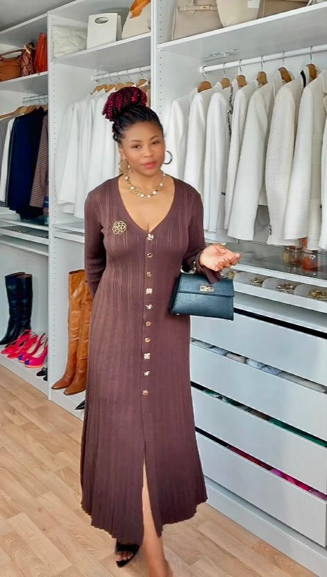 ROBE CÔTELE EN MAILLE BLANCHE