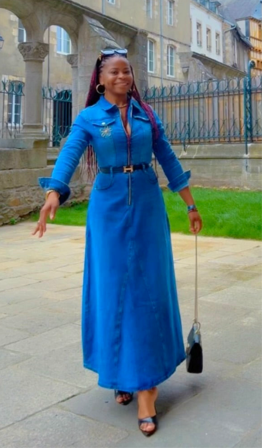 ROBE JEANS LONGUES MANCHES