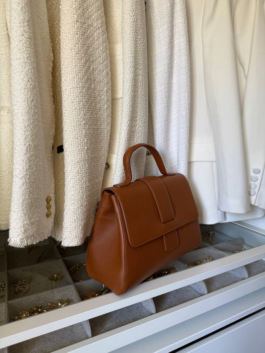 SAC A MAIN EN CUIR GRAINE