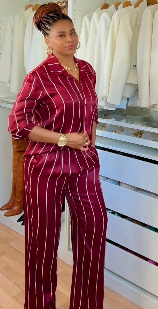 Ensemble chemise à rayures