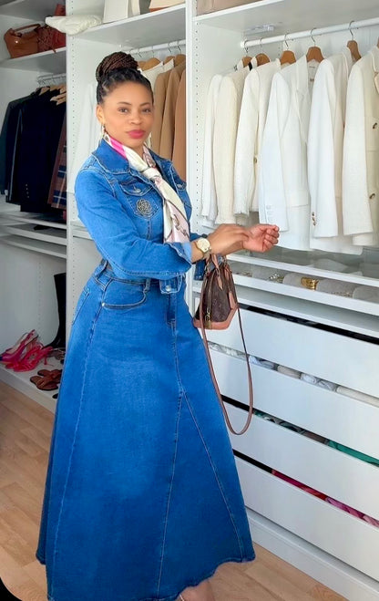 ROBE JEANS LONGUES AVEC BOUTONS