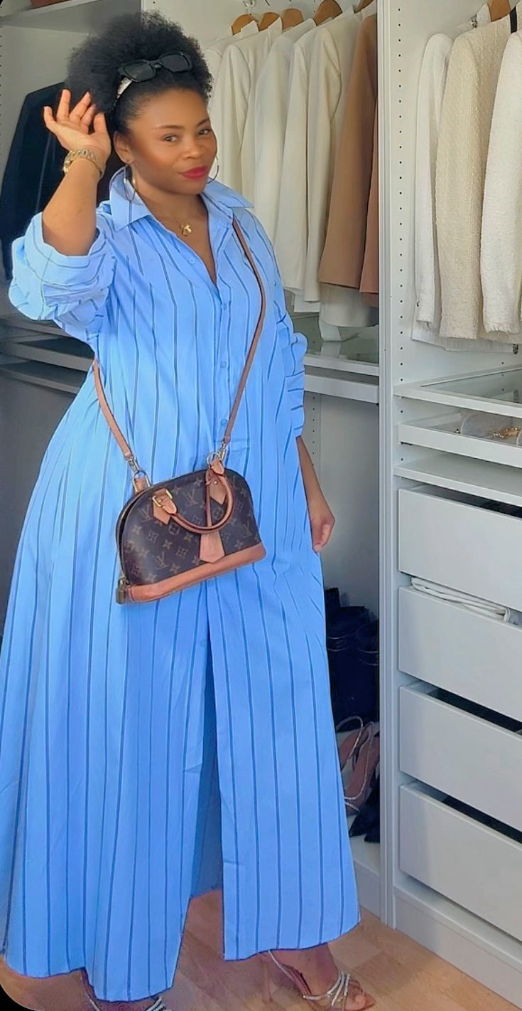 Robe chemise à rayures