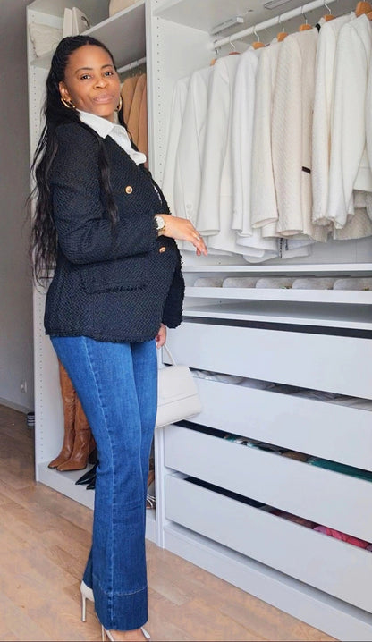 JEANS TAILLE HAUTE FLARE BLEU BRUTE